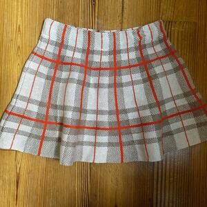 Beige orange plaid cotton flare skirt SIZE 4
